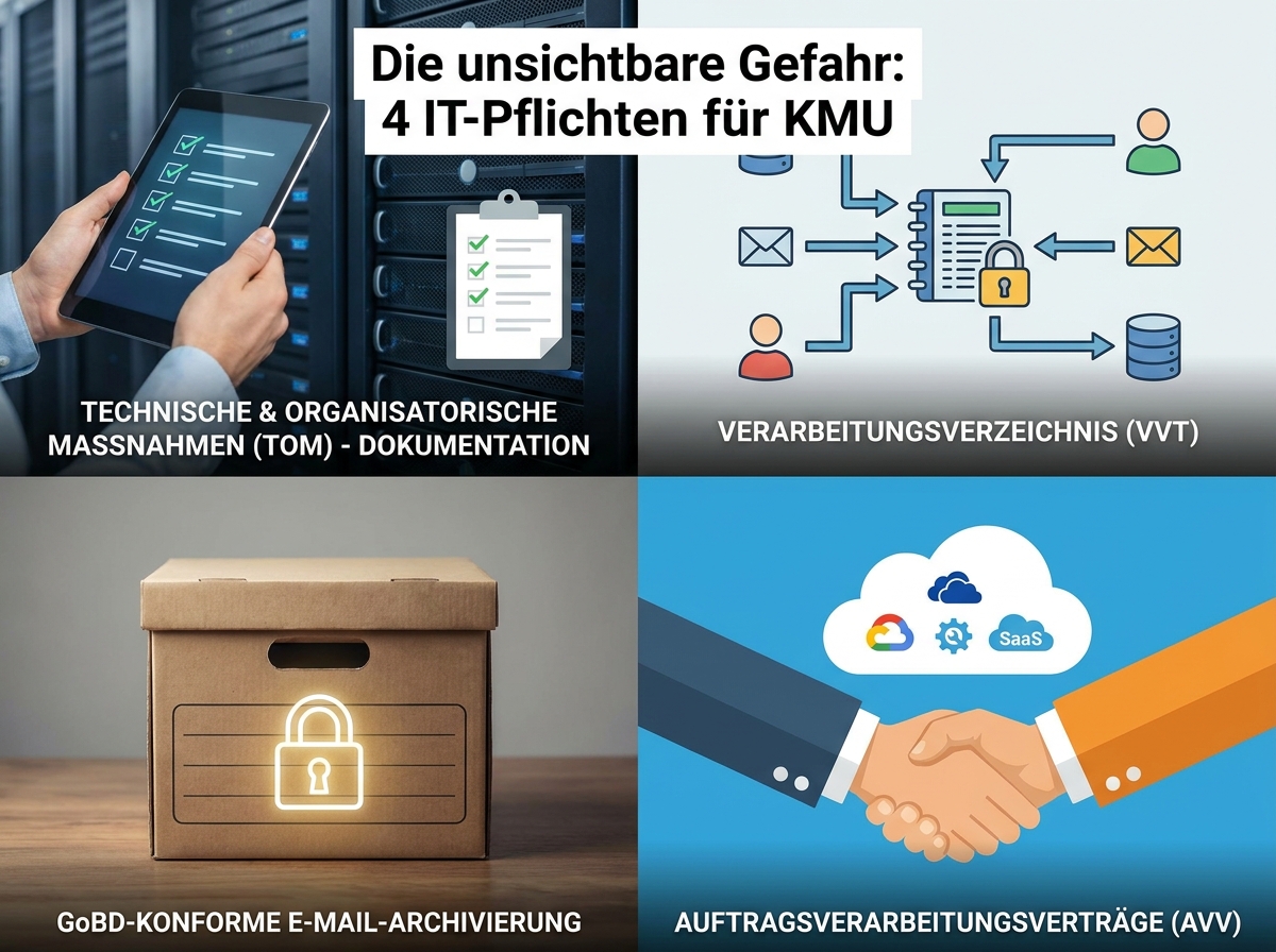 Die unsichtbare Gefahr: 4 IT-Pflichten, die fast jedes KMU unterschätzt (und warum Geschäftsführer jetzt handeln sollten)
